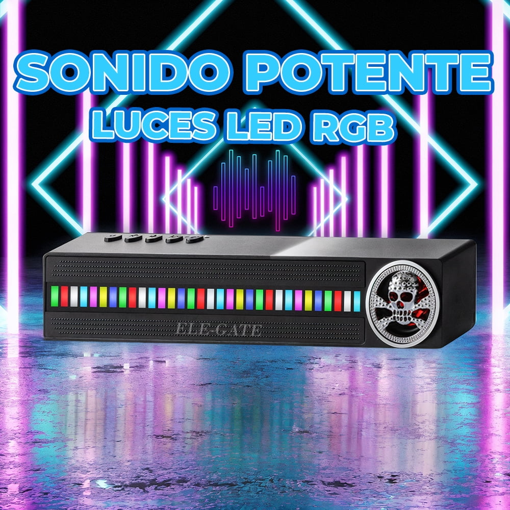 Bocina Bluetooth con Diseño de Calavera y Luces LED RGB