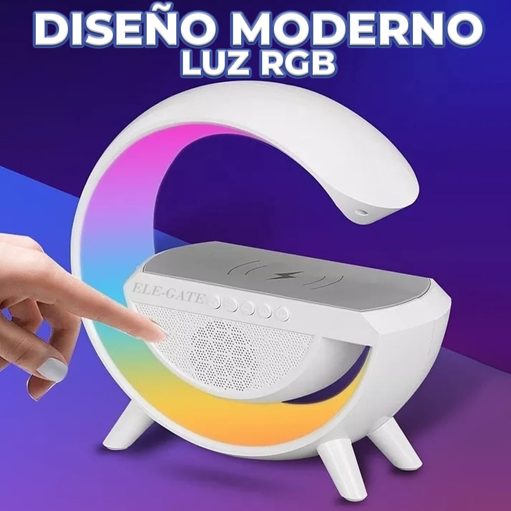 Bocina Lámpara De Mesa Inteligente Altavoz Bluetooth De Atmósfera De Cargador Inalámbrico