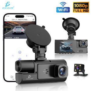 Cámara de Seguridad DVR (Frontal + Interior) con Pantalla Compacta de 2.0″ Visión Nocturna IR con 3 Cámaras