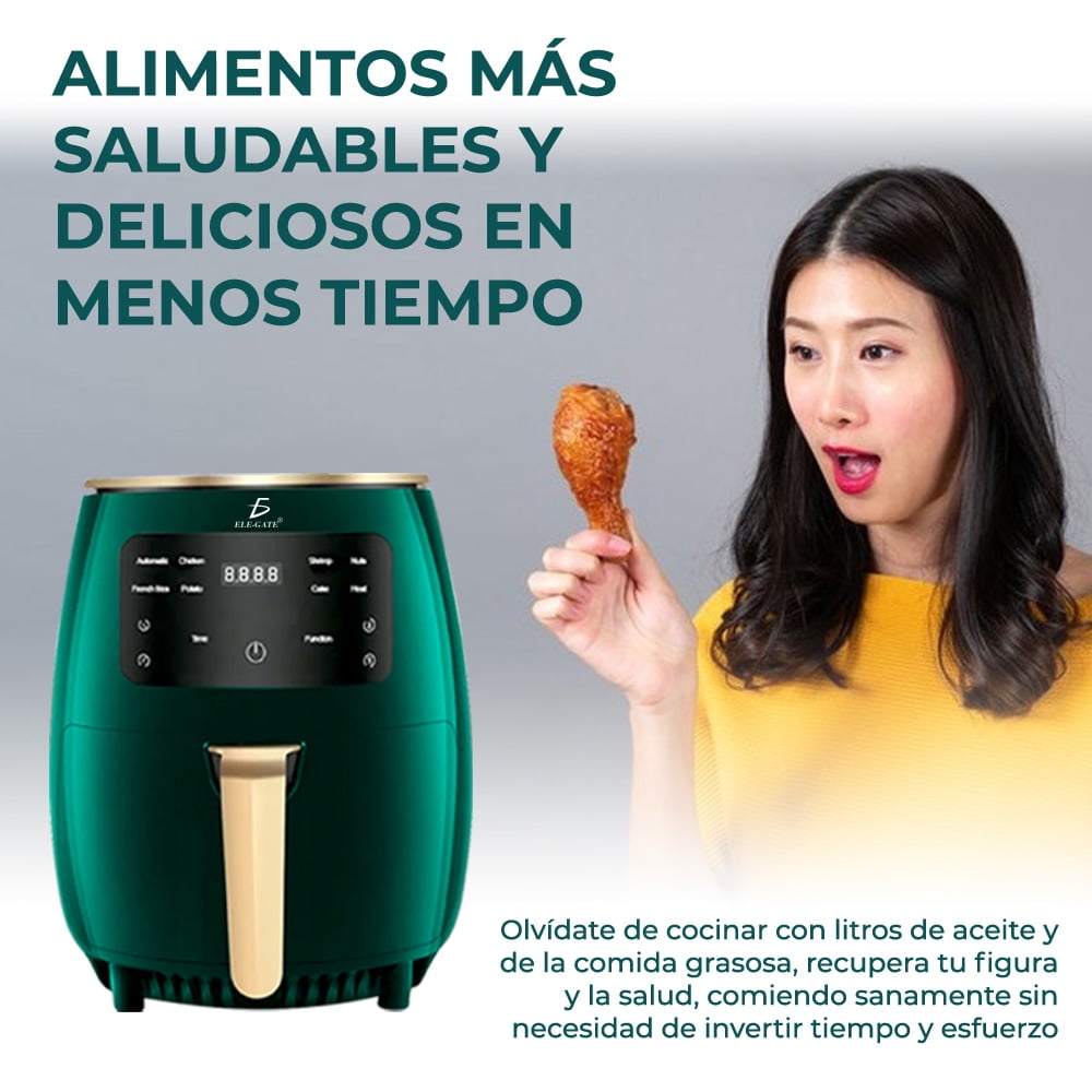 Freidora de aire multifunción para alimentos 4.5 L Color Verde