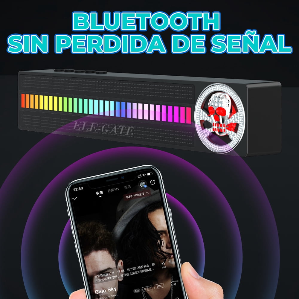 Bocina Bluetooth con Diseño de Calavera y Luces LED RGB
