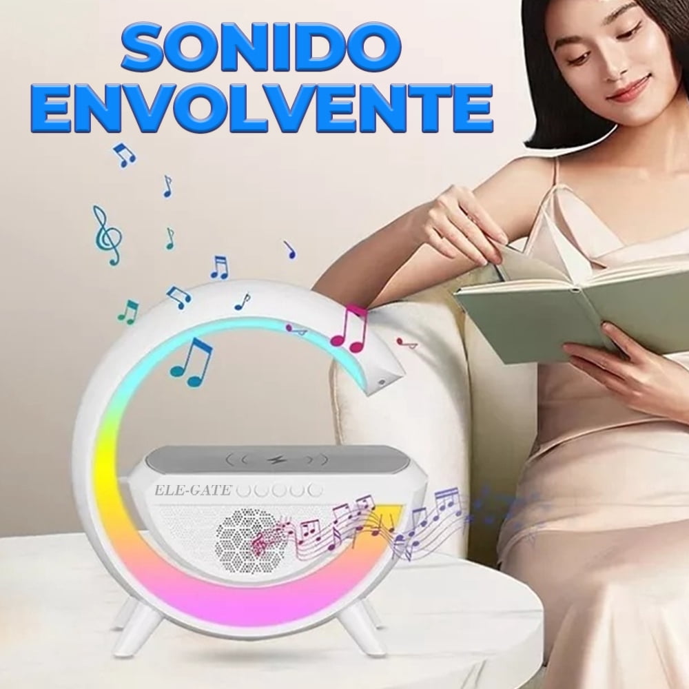 Bocina Lámpara De Mesa Inteligente Altavoz Bluetooth De Atmósfera De Cargador Inalámbrico