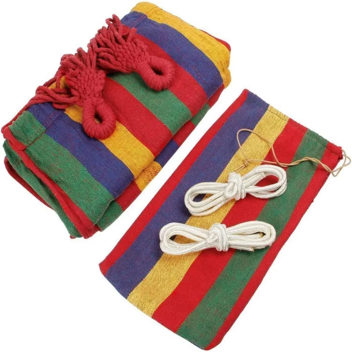 Hamaca en tino textil colores brillantes atesania mexicana