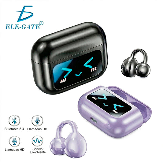 Auriculares Inalámbricos de Clip Abierto Bluetooth 5.4 con Pantalla LED Tácti
