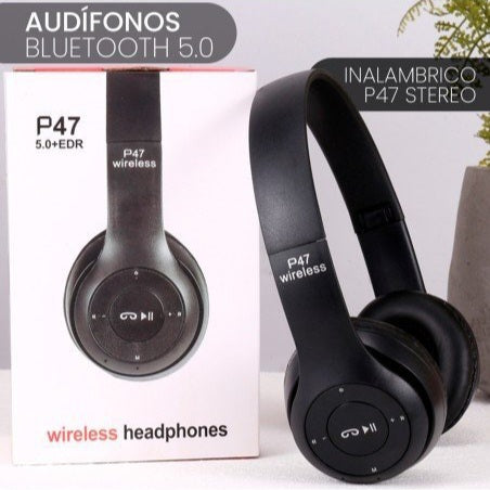 Audífonos Inalámbricos P47 - Bluetooth 5.0 + Manos Libres + Radio