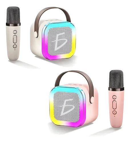 Bocina Con Micrófono Bluetooth Rgb Carga Tipo C Y 4 Efectos