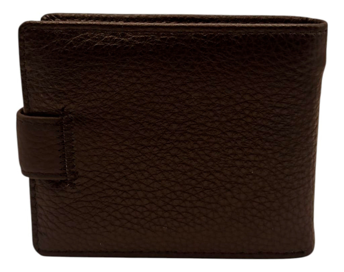 Cartera De Piel Con Broche Para Hombre Horse Imperial Negro Suave