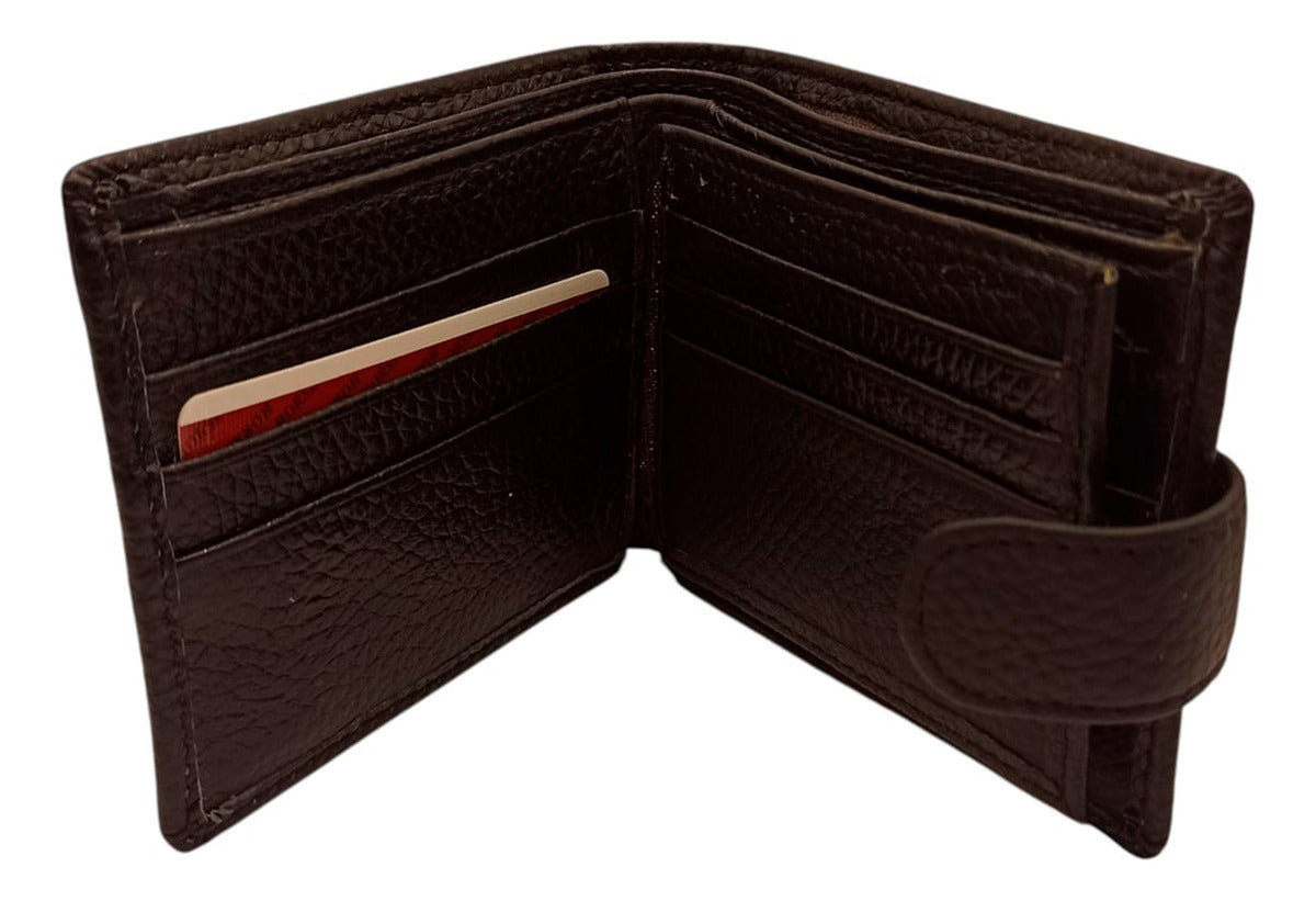 Cartera De Piel Con Broche Para Hombre Horse Imperial Negro Suave