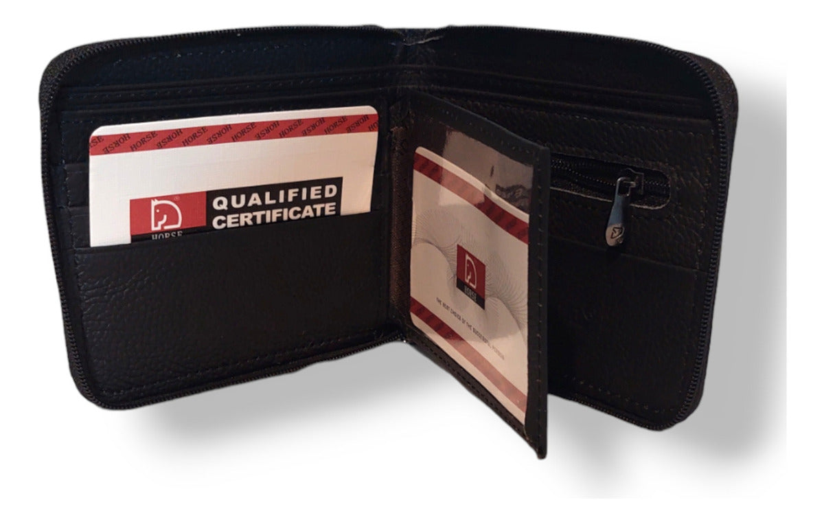 Billetera Cartera Caballero Horse Imperial Piel Con Cierre