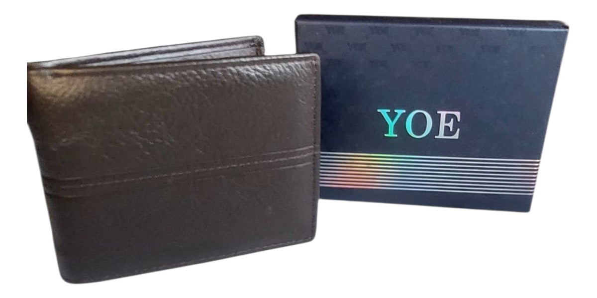 Billetera Prestigio Yoe  Piel Genuina Mod 90185 Calidad
