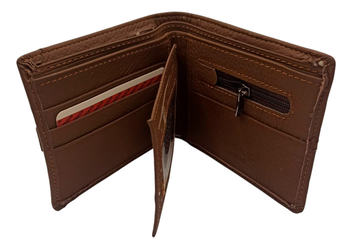 Cartera Tarjetero De Piel Para Hombre Horse Imperial
