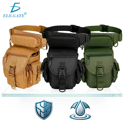 Bolsa Piernera Táctica Militar 700D Mochila de Pierna para Hombre Impermeable con Múltiples Compartimentos