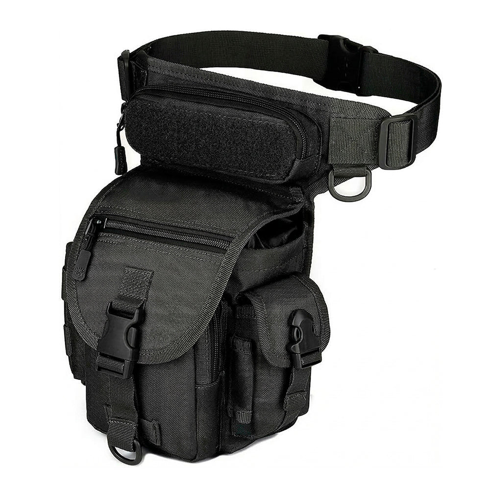 Bolsa Piernera Táctica Militar 700D Mochila de Pierna para Hombre Impermeable con Múltiples Compartimentos