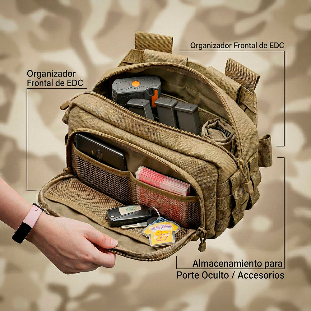 Mochila Táctica Bandolera Militar Impermeable Multibolsillos
