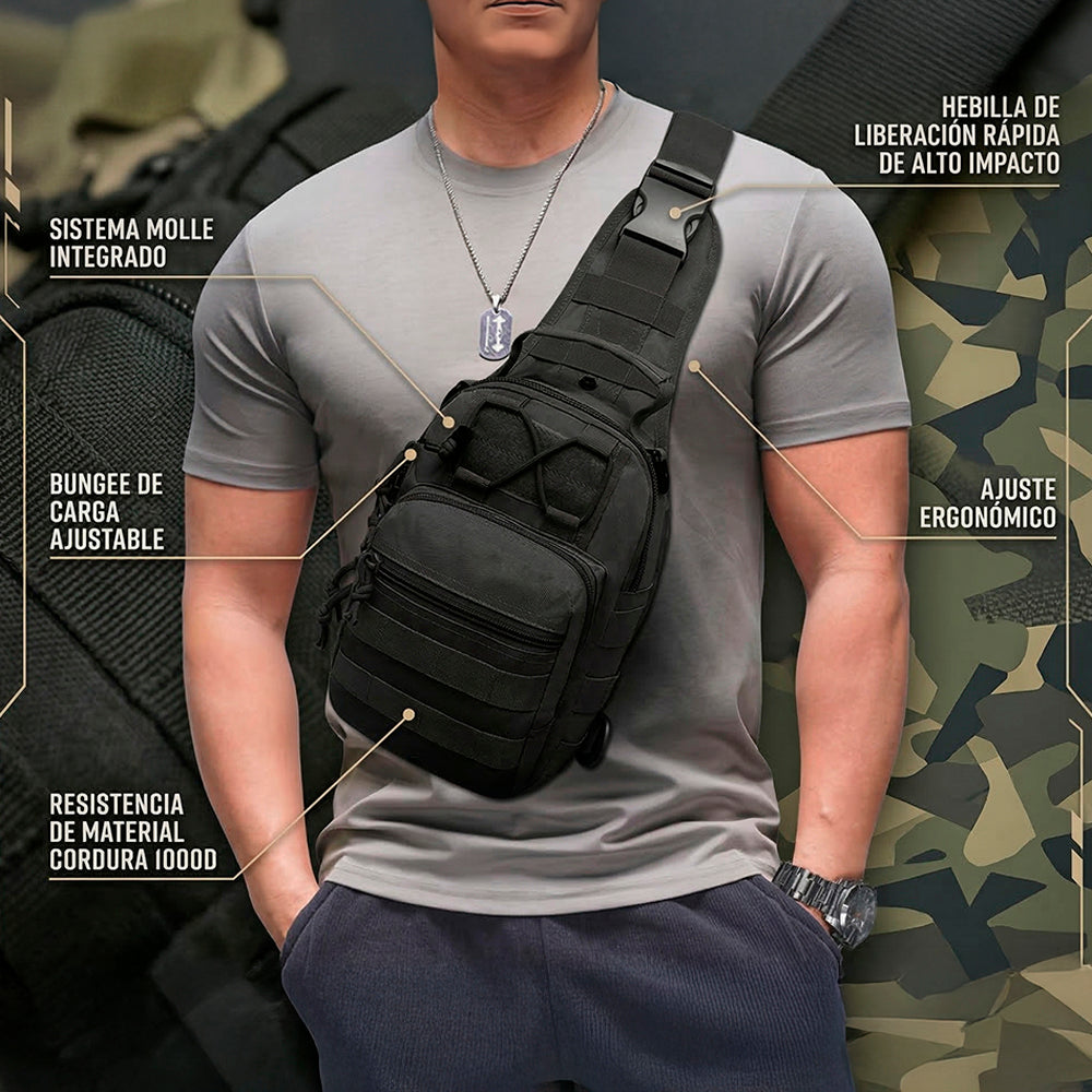 Mochila Táctica Militar con Sistema MOLLE Bandolera Impermeable de Nailon para Hombre