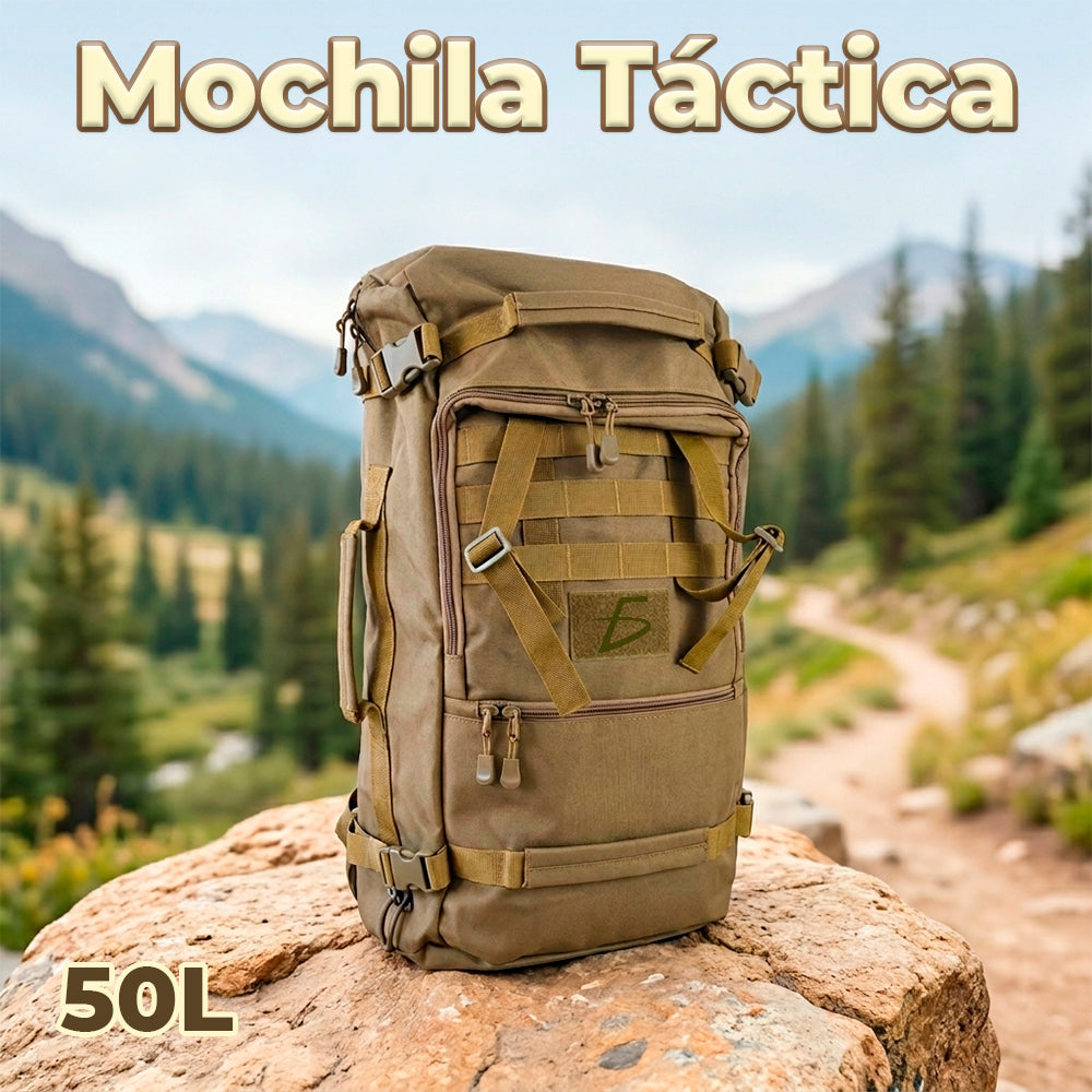 Mochila Táctica 50L Impermeable para Camping y Senderismo