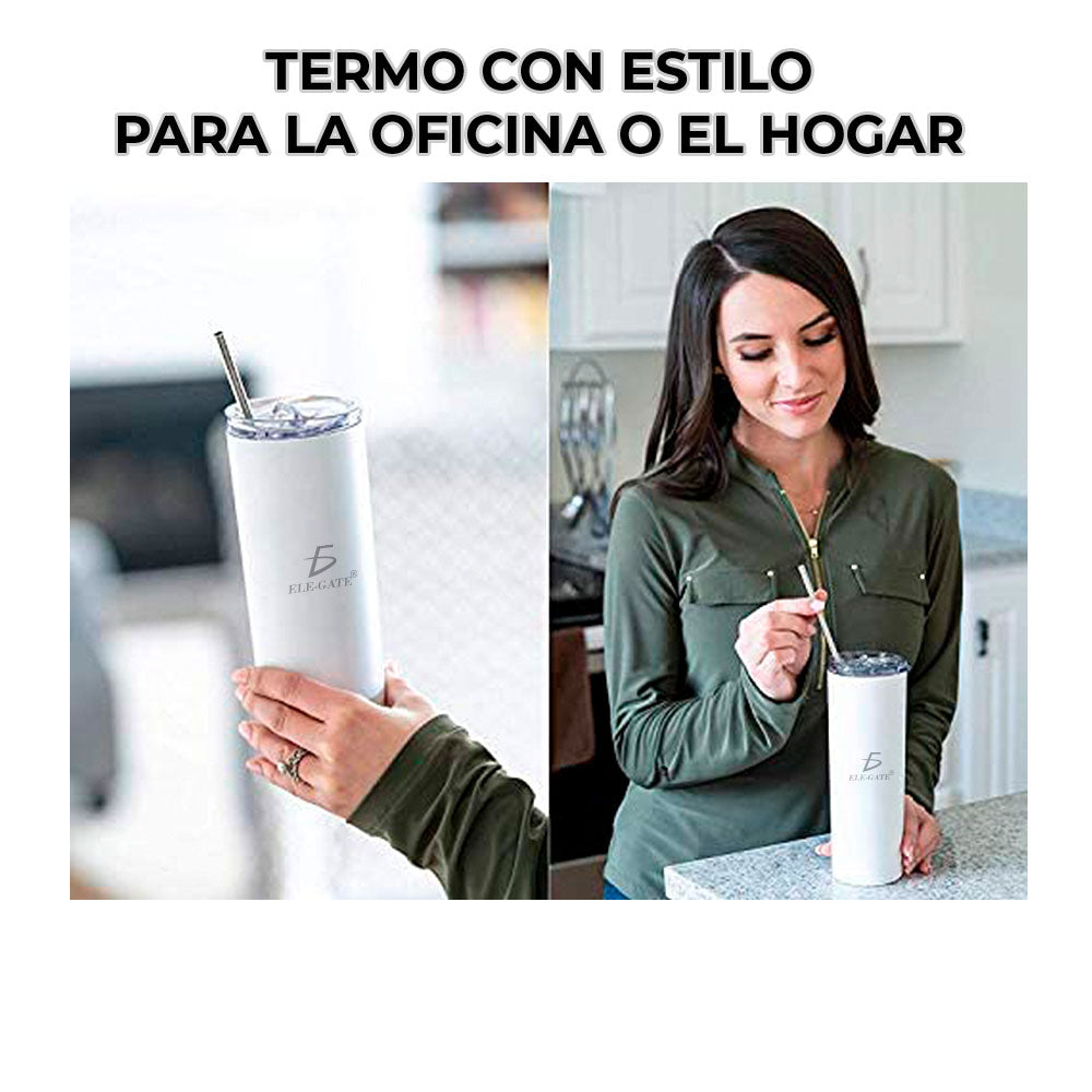 Termo Botella Elegante Infusor Doble Capa Acero Inox Calidad