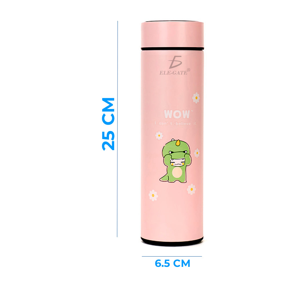 Termo de Acero Inoxidable 500ml/17 oz Inteligente Indicador de Temperatura Ilustración de un simpatico  Aguacate