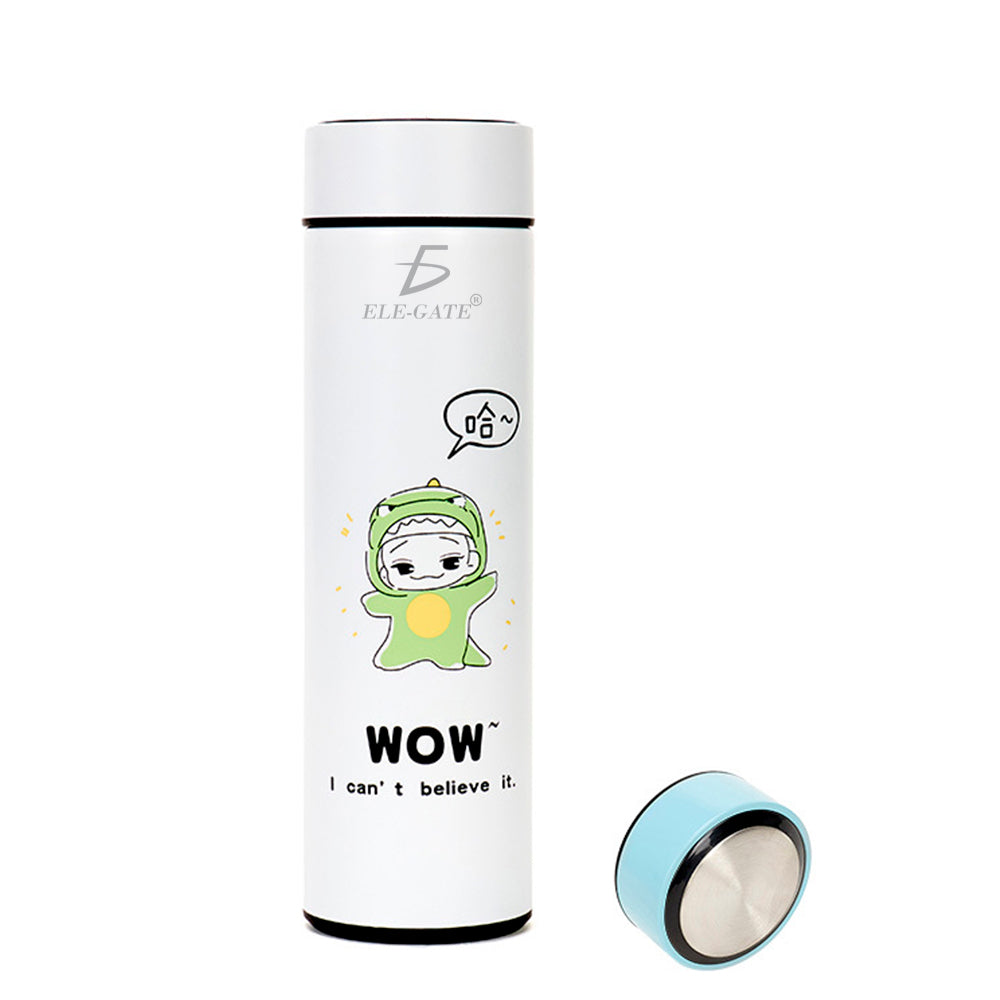 Termo de Acero Inoxidable 500ml/17 oz Inteligente Indicador de Temperatura Ilustración de un simpatico  Aguacate