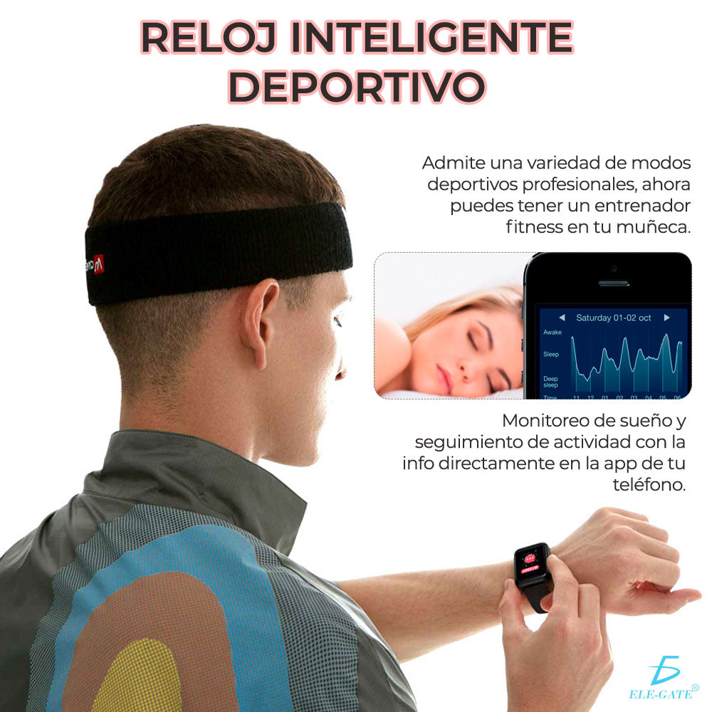 Smart Watch Reloj Inteligente Deportivo Bluetooth con Correa de Moda