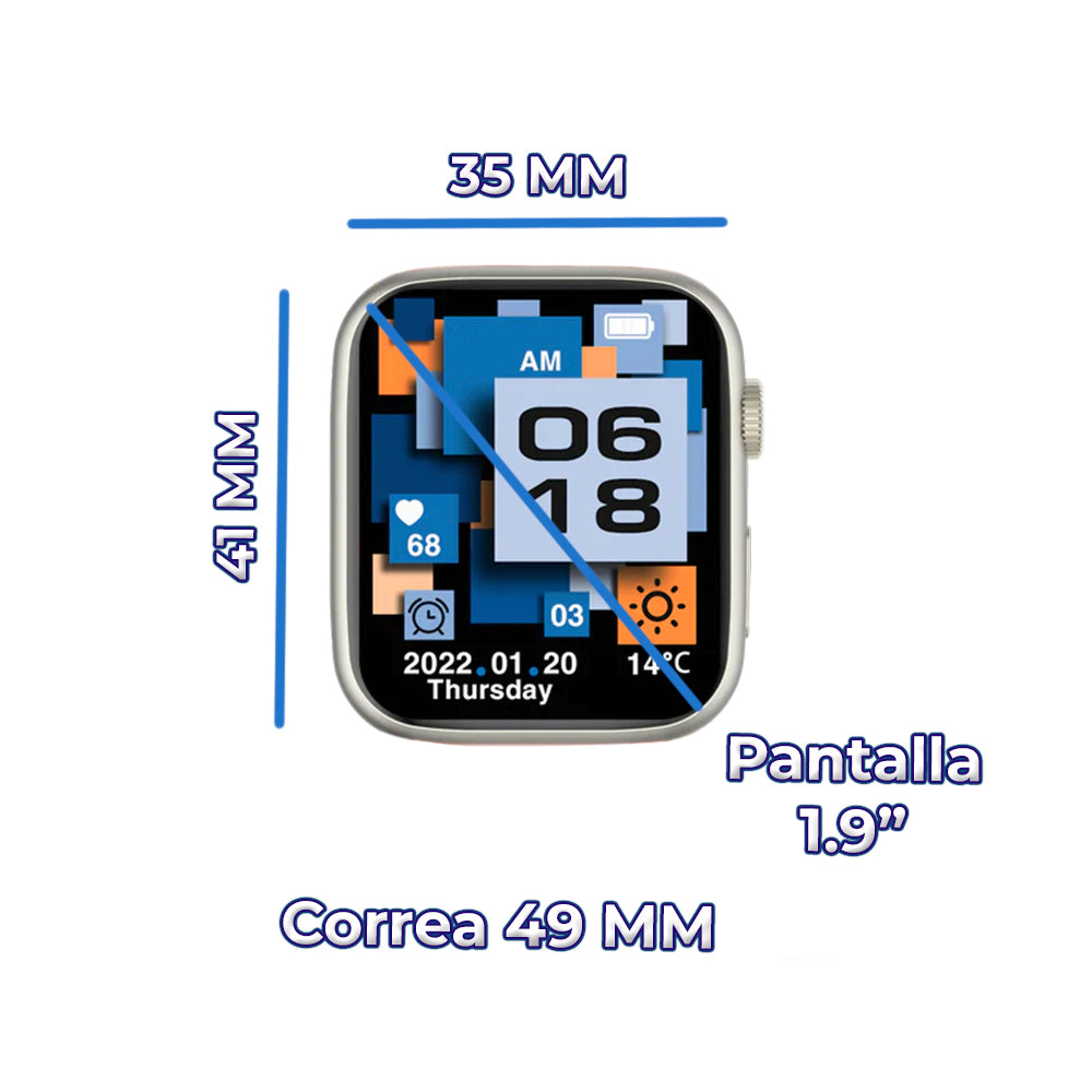 Smart Watch con 7 correas intercambiables Pantalla HD