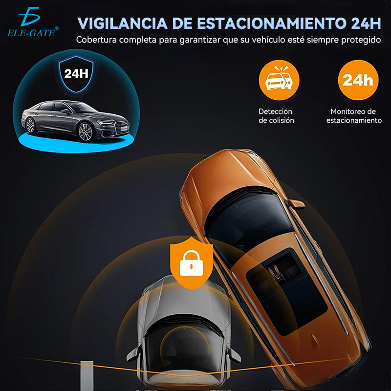 Cámara para Auto 4K 3 Canales con WiFi 5GHz Frontal 4K + Interior 1080P + Trasera 1080P