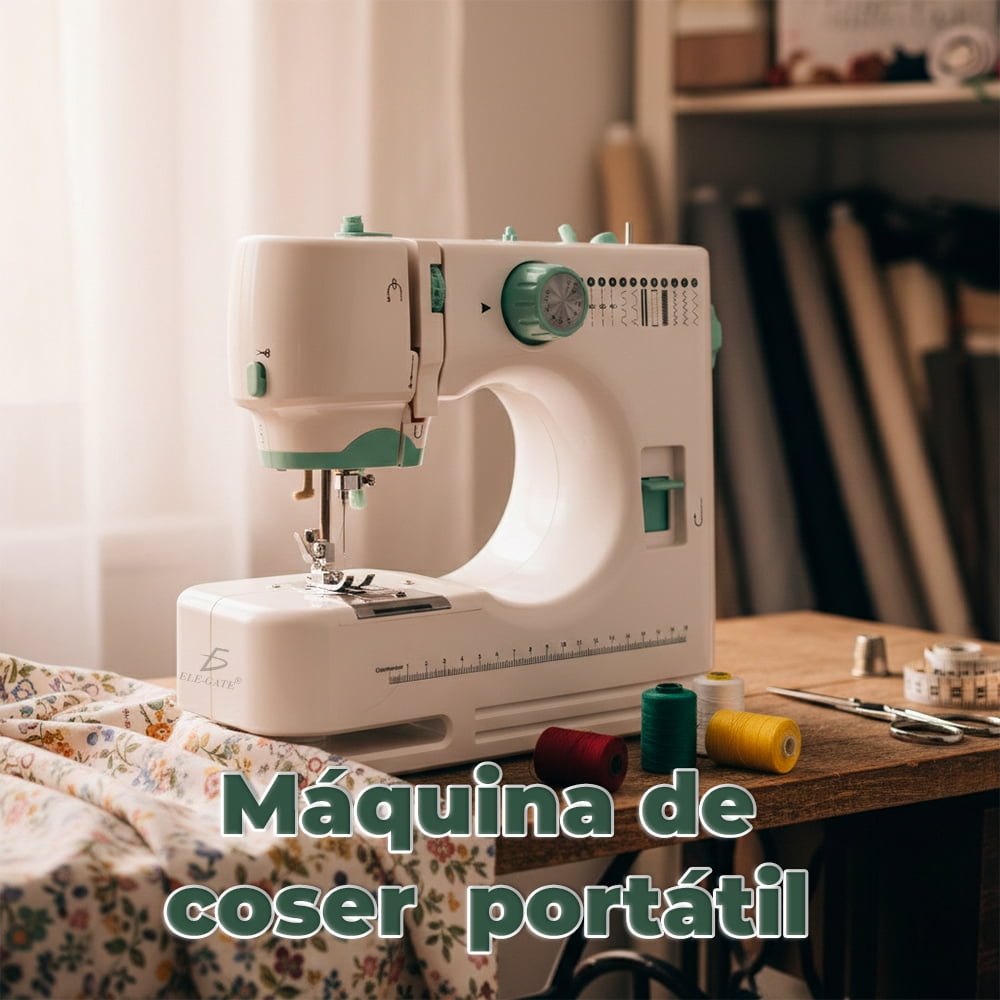 Máquina de Coser Eléctrica Portátil con 12 Puntadas y Kit de Costura Completo