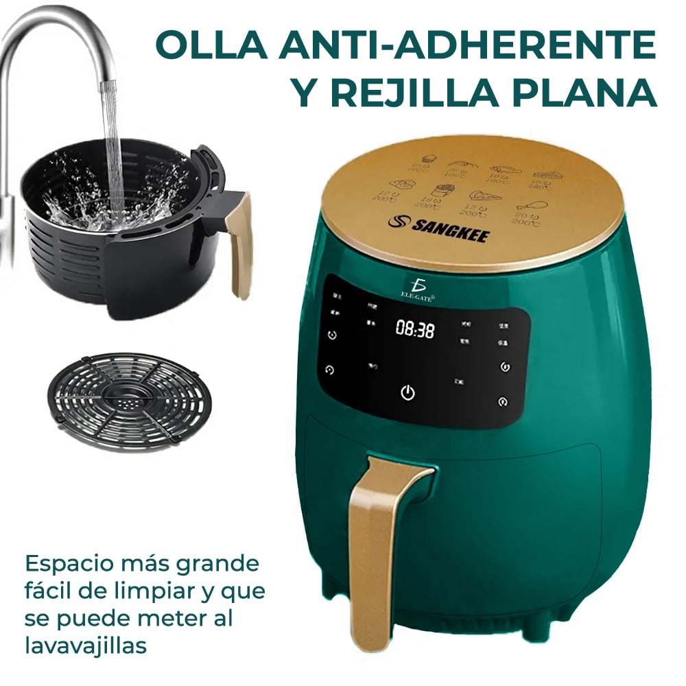 Freidora de aire multifunción para alimentos 4.5 L Color Verde