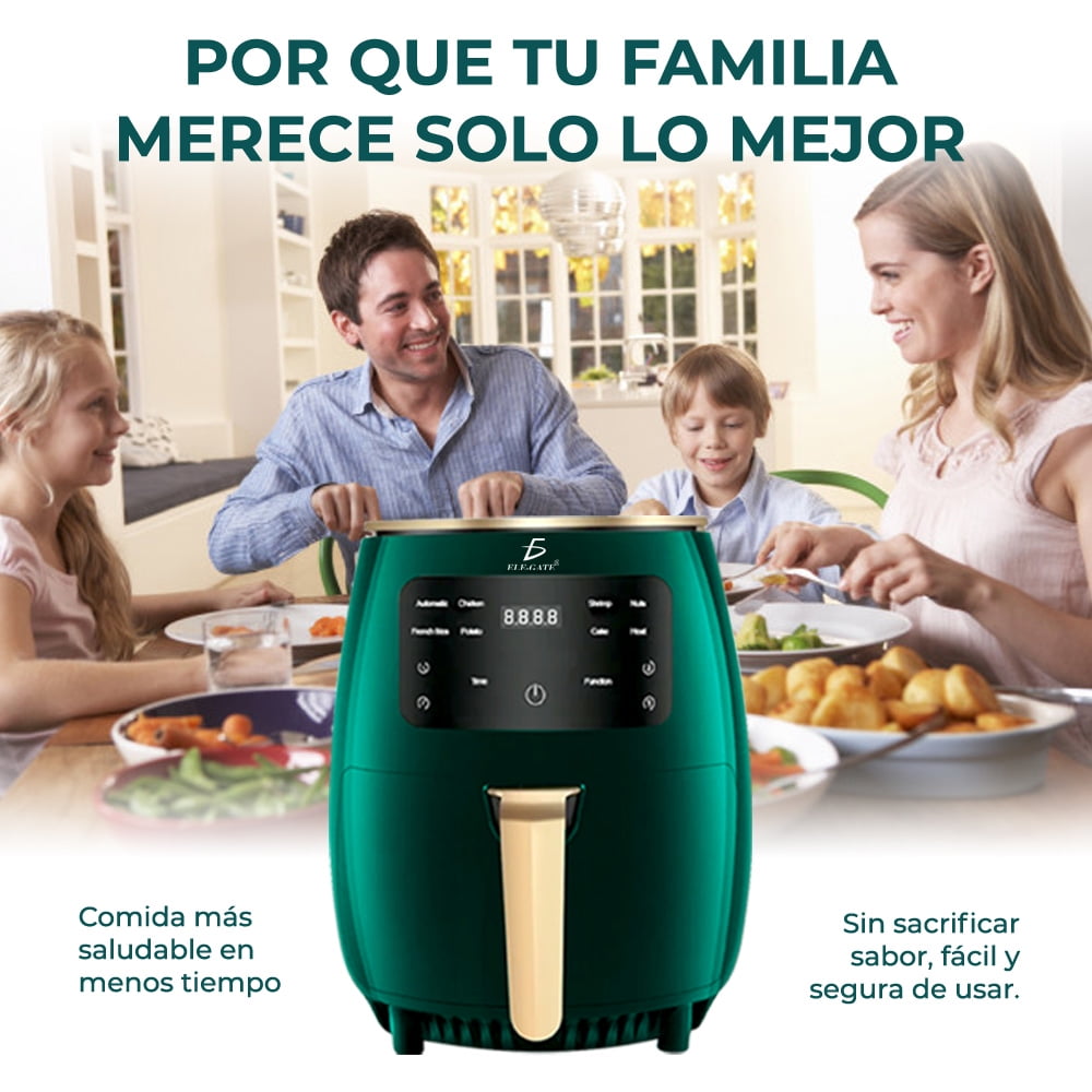 Freidora de aire multifunción para alimentos 4.5 L Color Verde