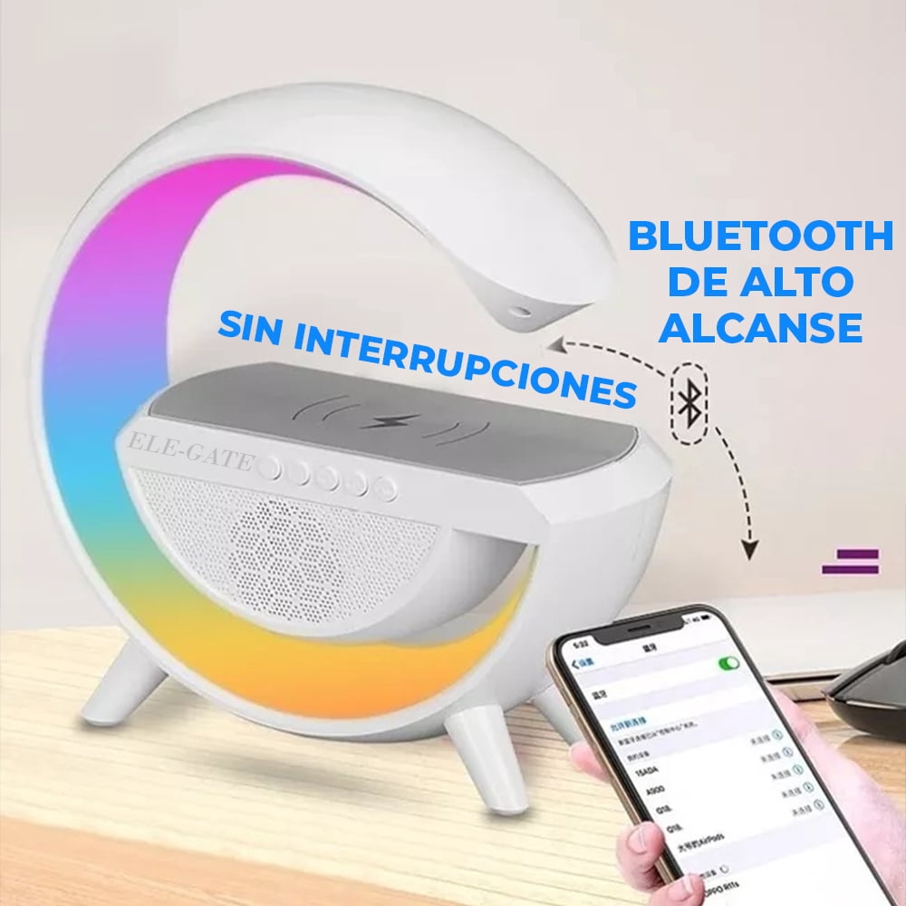 Bocina Lámpara De Mesa Inteligente Altavoz Bluetooth De Atmósfera De Cargador Inalámbrico